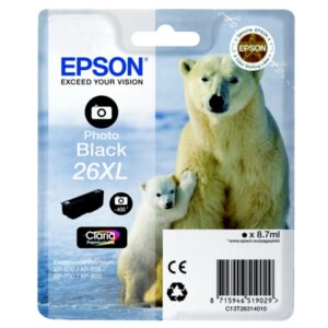 Original Epson C13T26314010 / 26XL Tintenpatrone schwarz hell