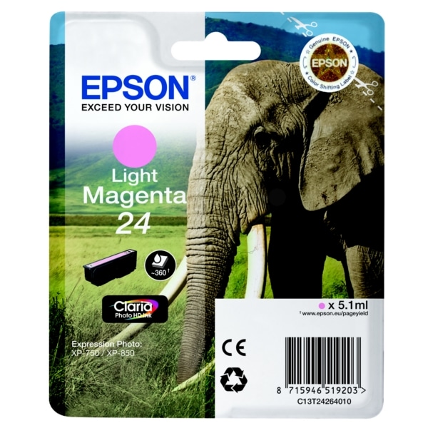 Original Epson C13T24264012 / 24 Tintenpatrone magenta hell