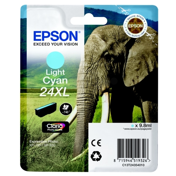 Original Epson C13T24354022 / 24XL Tintenpatrone cyan hell