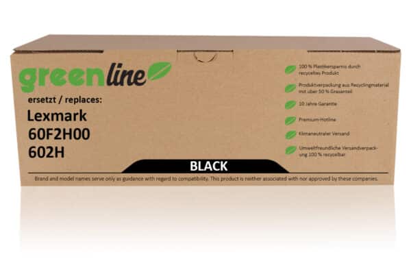 greenline kompatibel zu  Lexmark 60F2H00 / 602H Tonerkartusche