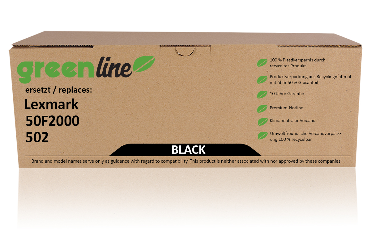 greenline kompatibel zu  Lexmark 50F2000 / 502 Tonerkartusche