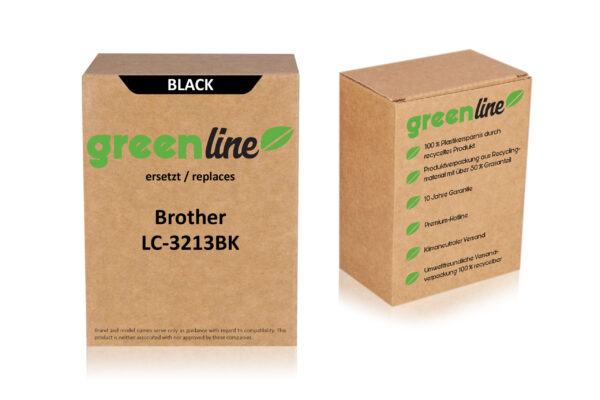 greenline kompatibel zu  Brother LC-3213 BK Tintenpatrone