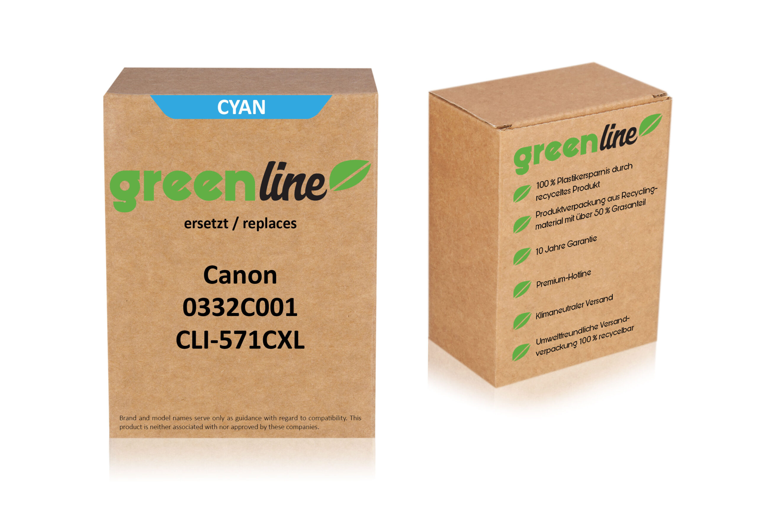 greenline kompatibel zu  Canon 0332 C 001 / CLI-571 CXL Tintenpatrone