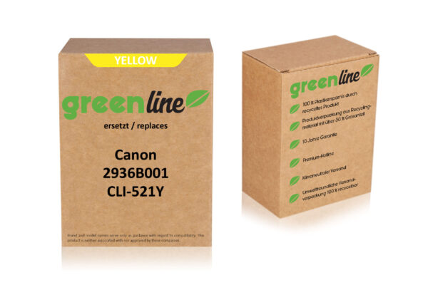 greenline kompatibel zu  Canon 2936 B 001 / CLI-521 Y Tintenpatrone