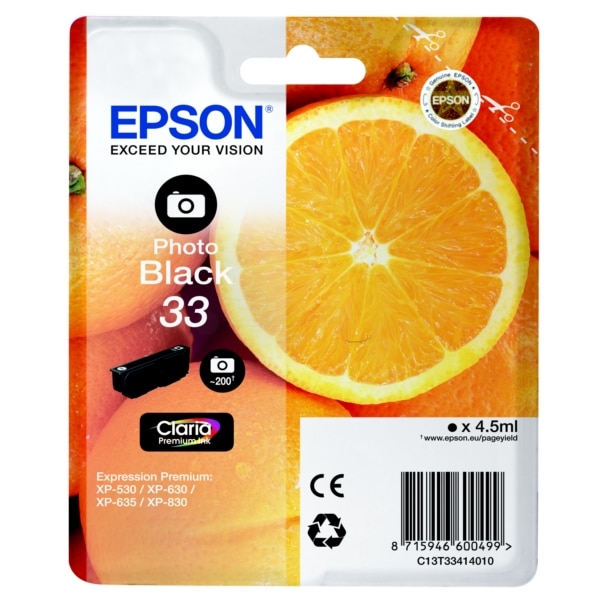 Original Epson C13T33414012 / 33 Tintenpatrone schwarz hell